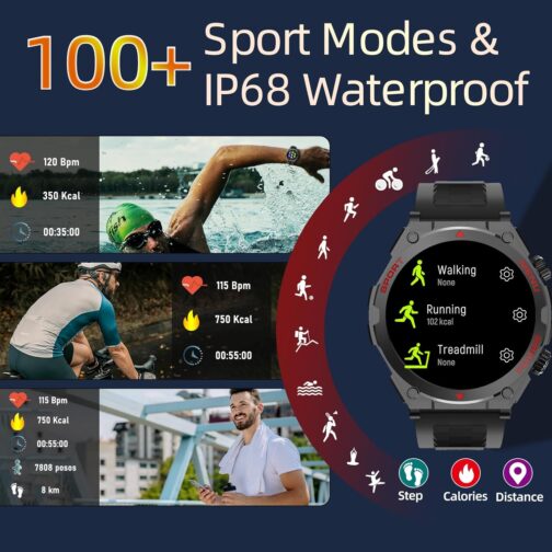 Reloj inteligente militar para hombre - Imagen 3